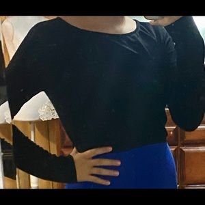 Black Long Sleeve Crop Top